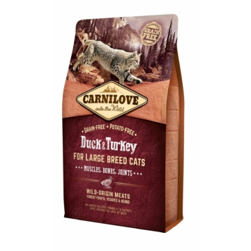 Carnilove Cat Duck &amp; Turkey Large Breed – Muscles, Bones, Joints-  Kacsa és Pulyka Hússal 2kg