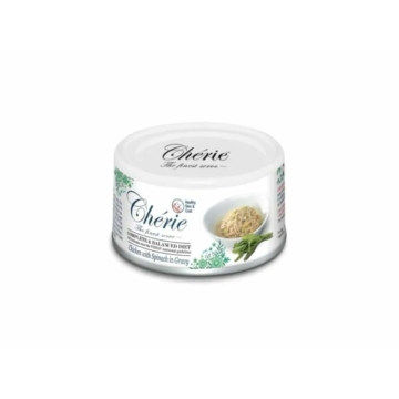 Chérie Csirke Spenóttal Mártásban 80g – konzerves macskaeledel