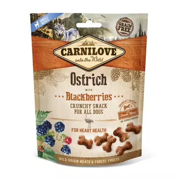Carnilove Dog Crunchy Snack Ostrich &amp; Mulberry-  Strucc Hússal és Szederrel 200g