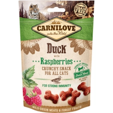 Carnilove Cat Crunchy Snack Duck &amp; Raspberries-  Kacsa Hússal és Málnával 50g