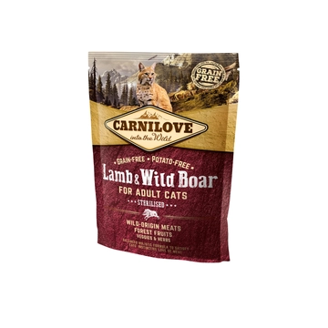 Carnilove Cat Adult Lamb &amp; Wild Boar Sterilised-  Bárány &amp; vaddisznó Hússal 400g
