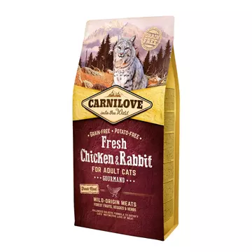 Carnilove Fresh Adult Cat Chicken &amp; Rabbit Gourmand-  Csirke és Nyúl Hússal 6kg