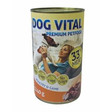 Dog Vital konzerv poultry&game 1240gr – konzerves kutyaeledel