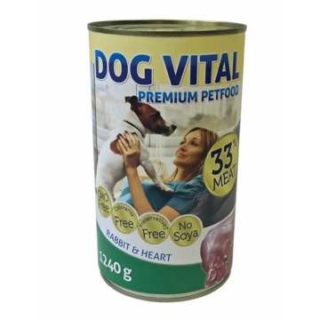 Dog Vital konzerv rabbit&amp;heart 1240gr