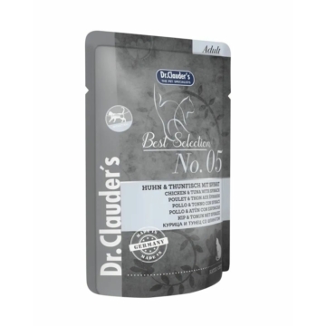 Dr.Clauders Best Selection Cat No5 alutasak csirke&tonhal spenóttal - Intestinal 85g – konzerves macskaeledel