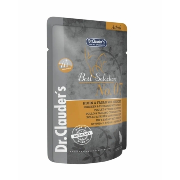 Dr.Clauders Best Selection Cat No7 alutasak csirke& fácán sárgabarackkal - Hair&skin 85g – konzerves macskaeledel