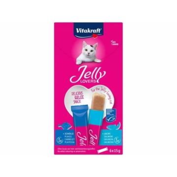 Jelly Lovers Zselés Jutalomfalat Lazaccal 6x15g – konzerves macskaeledel