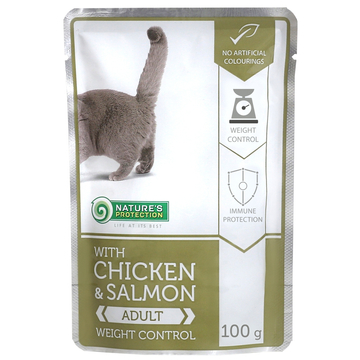 Natures Protection Alutasakos Adult Cat Weight Control Chicken&amp;salmon 100g