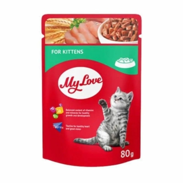 My Love Kitten Alutasakos Macskaeledel Csirke 80g – konzerves macskaeledel