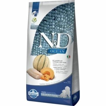 N&amp;D Ocean Dog tőkehal,sütőtök &amp; sárgadinnye Puppy medium/maxi 12kg