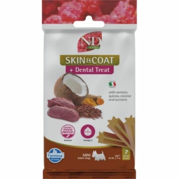 N&D Quinoa Dog Jutalomfalat Skin&coat Venison Adult Mini 60g