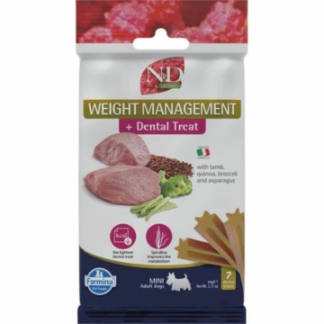 N&D Quinoa Dog Jutalomfalat Dental Weight Man. Lamb Adult Mini 60g