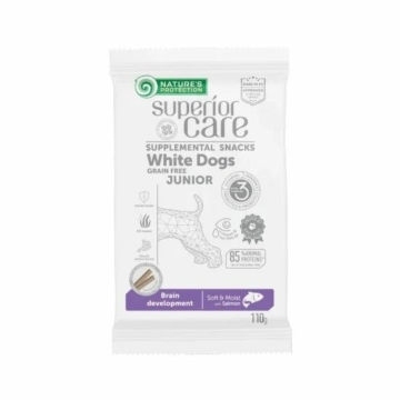 Natures Protection SC White Dog GF Junior Brain Dev. Salmon Snack 110g – jutalomfalat kutyáknak
