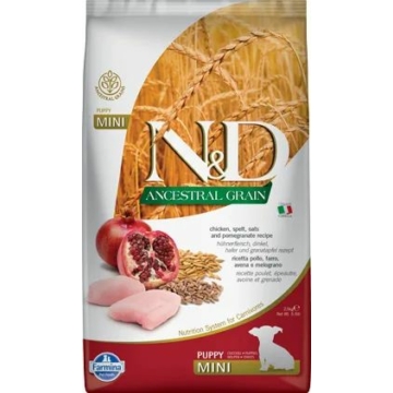 N&D Dog Ancestral Grain csirke,tönköly,zab&gránátalma puppy mini 2,5kg – száraz kutyatáp