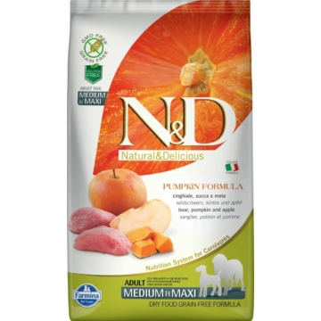 N&amp;D Dog Grain Free vaddisznó&amp;alma sütőtökkel adult medium/maxi 2,5kg