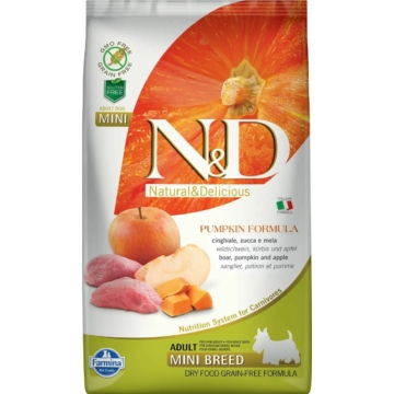 N&amp;D Dog Grain Free vaddisznó&amp;alma sütőtökkel adult mini 2,5kg