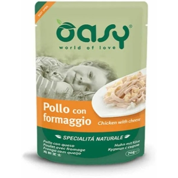 Oasy Cat Alutasak Natural Chicken&Cheese 70g – konzerves macskaeledel