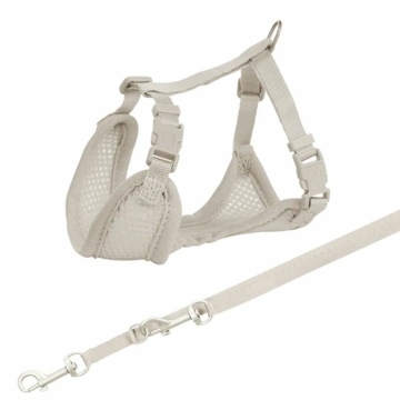Trixie Junior Puppy Soft Szett Hám+Póráz 26–34 cm/10mm 2m Világosszürke