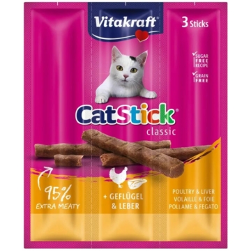 Vitakraft Cat Stick Jutalomfalat Mini Szárnyas & Máj 3x6g – jutalomfalat kutyáknak