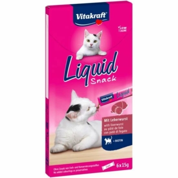 Vitakraft Macska Folyékony Jutalomfalat Májas és Biotin 6x15g