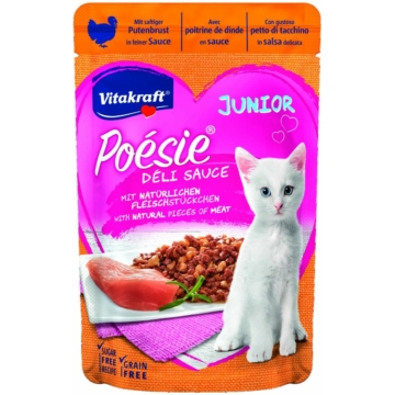 Vitakraft Poésie Delice Junior Macska Alutasak Pulyka 85g – konzerves macskaeledel