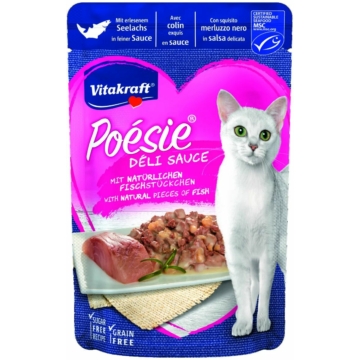 Vitakraft Poésie Delice Macska Alutasak Fekete Tőkehal 85g – konzerves macskaeledel