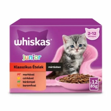 Whiskas Alutasakos Junior Krémes Klasszikus Válogatás 12x85g – konzerves macskaeledel