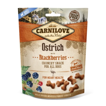 Carnilove Dog Crunchy Snack Ostrich &amp; Mulberry-  Strucc Hússal és Szederrel 200g