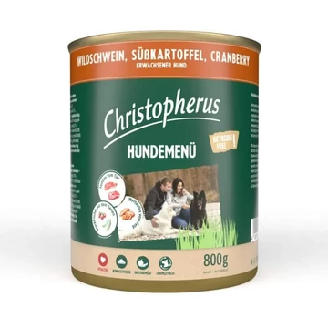 Christopherus Dog konzerv menü vaddisznó, é.burgonya, áfonya 800g