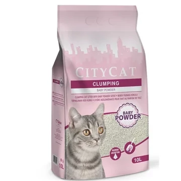 Citycat csomósodó macskaalom fehér Baby Powder (bentonit) 10l