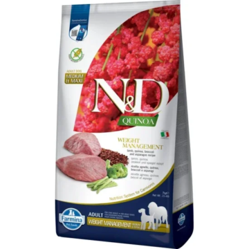 N&amp;D Dog Quinoa Weight Management Adult Medium/Large bárány 7kg