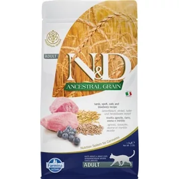 N&amp;D Cat Ancestral Grain bárány, tönköly, zab&amp;áfonya adult 1,5kg