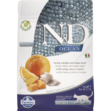 N&D Cat Ocean hering, sütőtök, narancs adult 300g