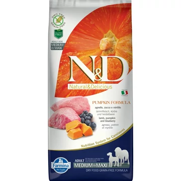 N&amp;D Dog Grain Free bárány&amp;áfonya sütőtökkel adult medium/maxi 12kg