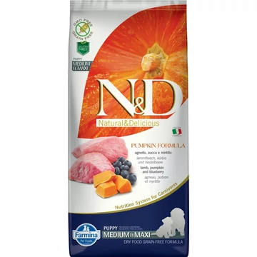 N&amp;D Dog Grain Free bárány&amp;áfonya sütőtökkel puppy medium/maxi 12kg