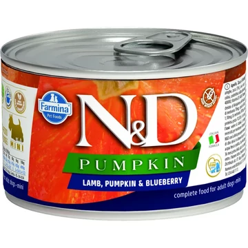 N&amp;D Dog Pumpkin konzerv bárány&amp;áfonya sütőtökkel adult mini 140gr