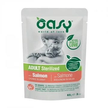 Oasy Cat Alutasakos Chunks in Gravy Adult Sterilized Salmon 85g