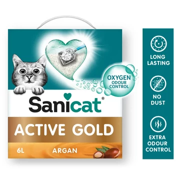 Sanicat macskaalom Active Gold Argan ultra csomós. Cabanas bentonit 6l