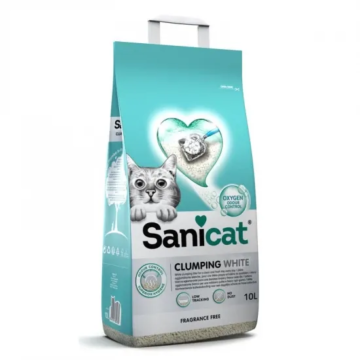 Sanicat macskaalom Clumping White illatment csom bentonit 10l