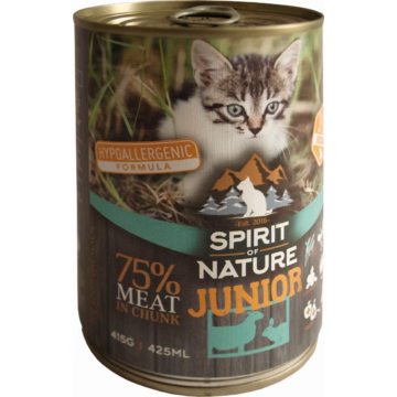 Spirit of Nature Cat konzerv Junior Bárányhússal és nyúlhússal 415gr