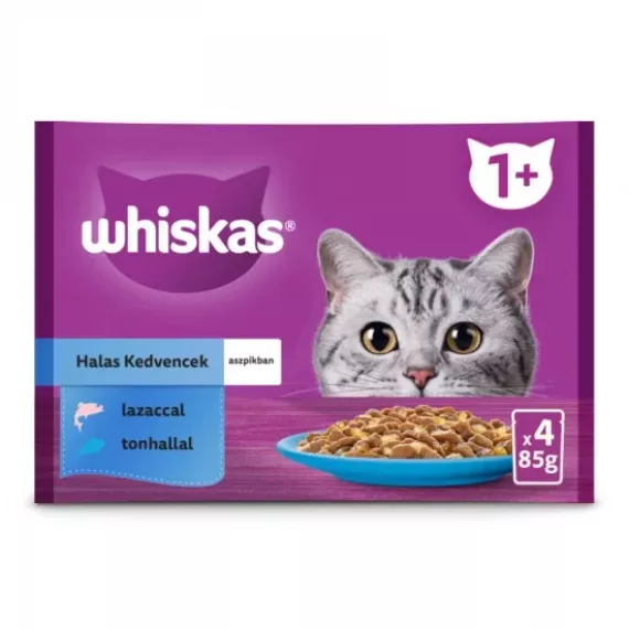 Whiskas alutasak 4-pack halas aszpikban 4x85g
