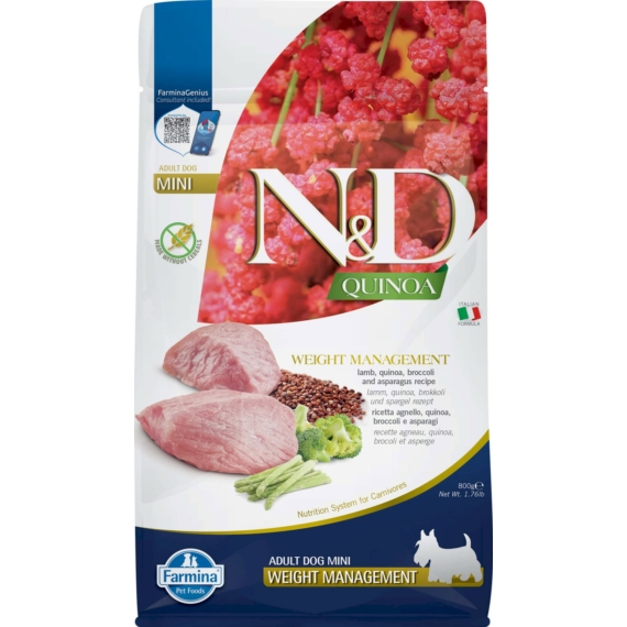 N&D Dog Quinoa Weight Management Adult mini 800g – száraz kutyatáp