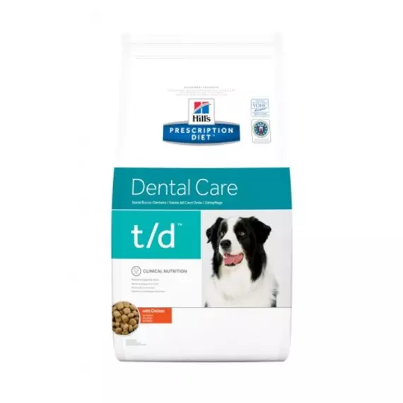 Hills Prescription Diet  Canine T/D 3 kg - fogproblémák étredi kezelése: foglepedés, fogkő, fogel