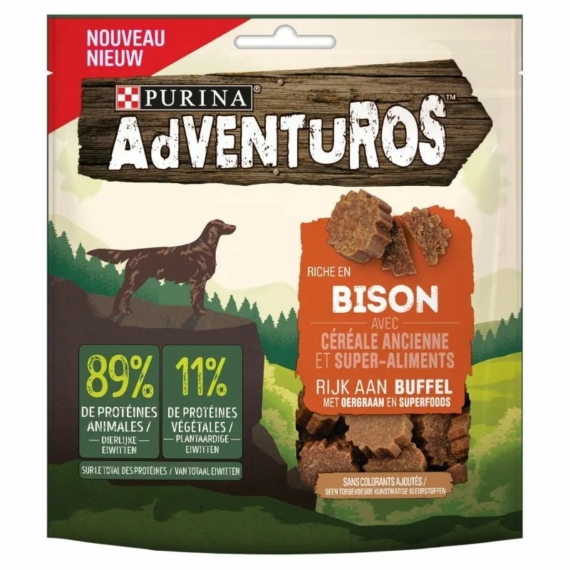 Adventuros Bölénnyel, ősgabonával és superfood összetevőkkel 90g – jutalomfalat kutyáknak