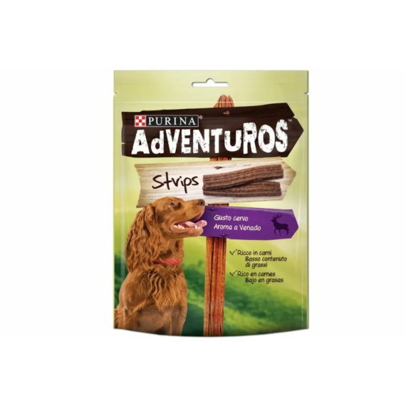 Adventuros Strips Szarvas, Vad ízű 90g – jutalomfalat kutyáknak