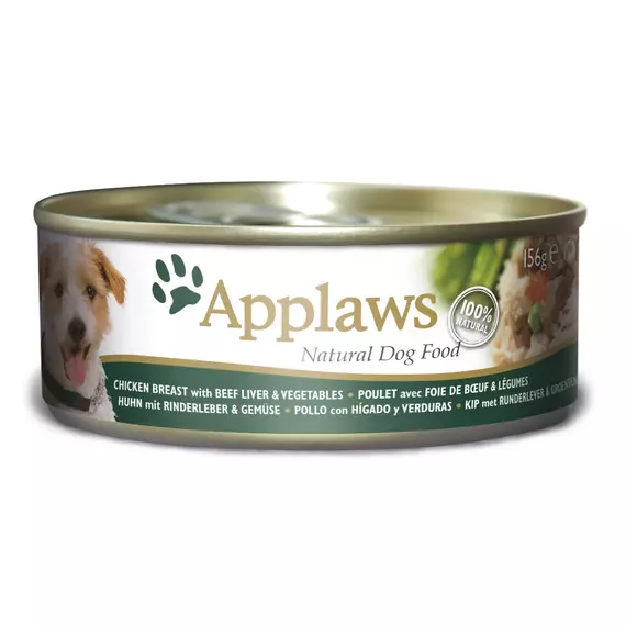 Applaws Dog Konzerv Csirke+Marha Máj+Zöldség 156g