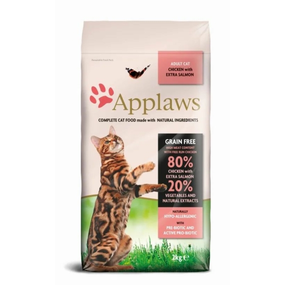 Applaws Cat Száraz Adult Csirke+Lazac 2kg – száraz macskatáp