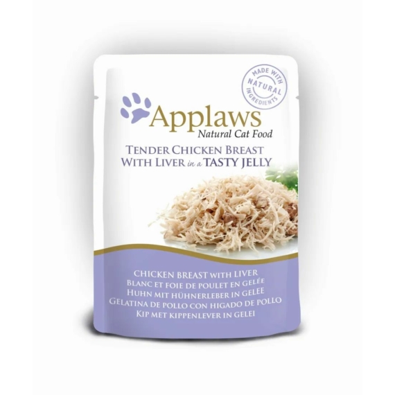 Applaws Cat Tasakos Csirkehús Májjal Zselében, 70g – konzerves macskaeledel