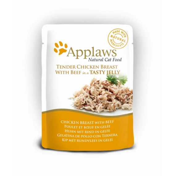 Applaws Cat Tasakos Csirkehús Marhahússal Zselében, 70g – konzerves macskaeledel