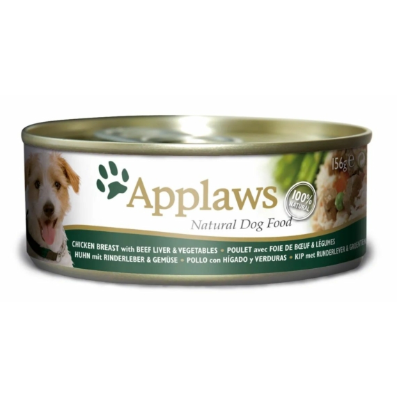 Applaws Dog Konzerv Csirke+Marha Máj+Zöldség 156g – konzerves kutyaeledel